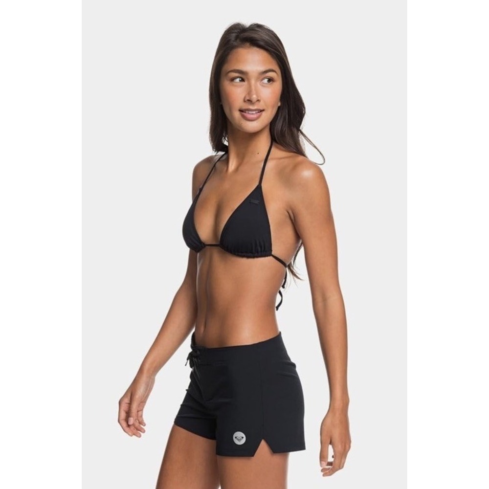 Roxy Women's Board Quick Dry Bathing Shorts 2" Inseam Swimsuit BLACK Bottom Sz L